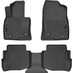 Husky Liners Weatherbeater Floor Mats | Fits 2016 - 2023 Mazda CX-9 | Front & 2nd Row, 3-pc Black - 95611