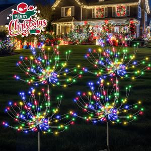 Garden Decor Solar Lights Outdoor,120LED Waterproof Colorful Solar Garden Lights for Christmas, Halloween Decoration,Yard, Patio, Porch,Flower Pot,Pathway (4Pack) (Multi-colored)