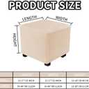 Ottoman Covers Slipcover Square Ottoman Covers Protector for Footrest Foot Stool Furniture Stretch Comfortable Velvet with Elastic Bottom(Size S/Length&Width:13-18"/Height:15-18",Camel)