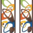 CroBlissful 2 Pcs Mid Century Wall Art Mid Century Modern Decor Elegance Wall Accents Wood Abstract Decor Geometric Panels for Interior Panel Wood Art for Home Living Room