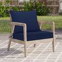 downluxe Outdoor Chair Cushions 24x24 with Removable Cover, Waterproof Patio Furniture Cushions, Deep Seat Cushions for Outdoor Furniture with Backrest for Sofa, Couch and Patio Chairs, Navy