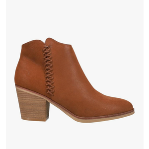 MIA Womens Lasso Round Toe Zippered Casual Boots Ankle Mid Heel 2-3" - Brown 7.5M