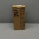 Half Gallon 64oz Glass Water Bottle with Straw and Storage Sleeve Motivational Water Bottle with Strap and Time to Drink 2L Leakproof Reusable Water Jug for Fitness Gym and Outdoors (Black)