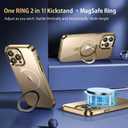 TLIKEMISS [CD Ring Compatible with MagSafe Invisible Stand] Magnetic for iPhone 15 Pro Case, [Electroplated Bumper Non-Yellowing][Look as Bare iPhone] Slim Clear Case with Holder for Women Men Girls
