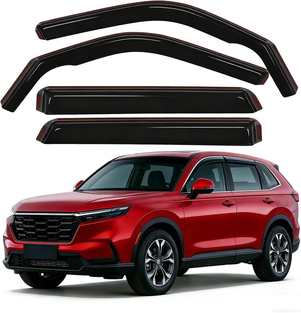 Durable in Channel Rain Guards Fit for 2023 2024 2025 2026 CRV Extra Accessories,Smoke Tinted Side Window Wind Deflectors,Vent Window Visors,Acrylic(4pcs Set)