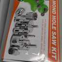 Diamond Hole Saw Kit 17PCS Tile Drill Bits Sets with Double Suction Cups Hole Saw Guide Jig Fixture from 6 mm-50 mm Hollow Drill Hole Saw Set for Ceramic, Glass, Tile, Porcelain, Marble, Granite