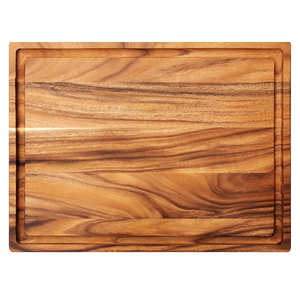 Villa Acacia 24 x 18 Inch Extra Large Wood Carving Board with Juice Groove and Drip Channel - Heavy 1.5" Thick Wooden Cutting Board
