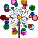 DREAMYSOUL Outdoor Wind Spinner, 19 inches Large Metal Garden Wind Sculpture & Spinner, Three Layers Blades Colorful Kinetic Windmill for Yard and Garden