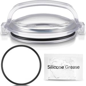 Feekoon Pool Pump Lid and O Ring, Pump Strainer Lid Compatible with Hayward Power-Flo SPX1500D2A, Clear Strainer Cover Replacement, 1 Extra O Ring and Lubricating Grease Included