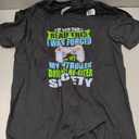 Put Controller Down Re-Enter Society Funny Gamer T-Shirt T-Shirt, Smal, Dark Heather Grey 
