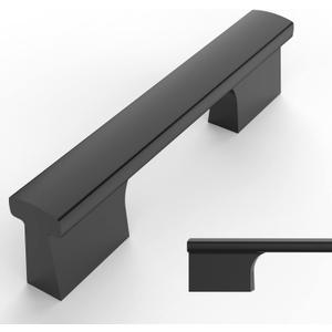 Amerdeco 10 Pack Matte Black Cabinet Pulls 3 Inch(76MM) Hole Centers Kitchen Cabinet Handles Hardware
