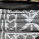 LBRO2M Waterproof Outdoor Rugs 8X10 for Patio Outdoor Plastitc Straw Rug Reversible Outdoor Border Rugs RV Rug for Deck, Pinic, Beach (8X10, Gray)