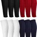 Geyoga 12 Pairs Women Leg Warmers for Winter, Cable Knit Knee High 80s Plus Size Leg Warmers for Boot Yoga Socks Ballet Dance (Black, Wine Red, White, Navy Blue)