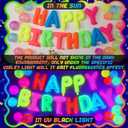 Gemscream 43 Pcs Glow in the Dark Party Supplies 16 Inch Fluorescent Happy Birthday Balloons Light up Balloons for Neon Birthday Wedding Party Decorations