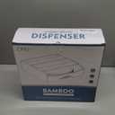 10-inch Paper Plate Dispenser Under Cabinet,Bamboo Paper Plate Holders,Kitchen Counter Vertical Plate Dispensers Holders Countertop Caddy (For 10-inch Plates,Black)