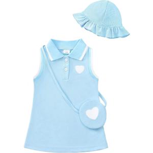 Renotemy Infant Baby Girl Dress Toddler Girl Summer Clothes Outfits Gifts Sport Casual Sundress Polo Dresses for Girls (Blue, M)