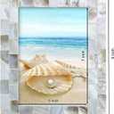 Handmade Picture Frames, 5" x 7"Vintage Mother of Pearl Photo Frame,Unique Natural Style,Chic Mosaic Beach Picture Frame Tabletop or Wall Hanging Display Frame (White, 5x7)