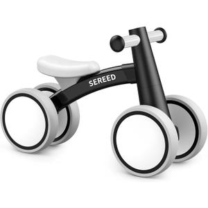 SEREED Baby Balance Bike for 1 Year Old Boys Girls 12-24 Month Toddler Balance Bike, 4 Wheels Toddler First Bike, First Birthday Gifts (Black)