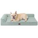 EHEYCIGA Orthopedic Dog Bed Medium Size Dogs, Memory Foam Dog Bed with Washable Removable Cover, Waterproof Pet Sofa Couch for Crate with Nonskid Bottom, 30x20x6, Greyish Green