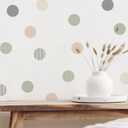 Boho Polka Dot Wall Decals 72 PCS, Removable Wall Decals Kids Room Decor Vinyl Murals DIY Cute Decorations (12 Sheets) (Boho Ripple-b)