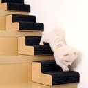 HIDODO Dog Ramp for Small Dogs, 2 Step Modular Foam Dog Stairs for Any Staircase, Dog Step with Durable Non-Slip for Small Medium Old Dog Puppy (1 Pack)