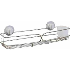 Zenna Home Power Grip Pro Multi-Surface Shower Caddy, Rustproof, Double Mounted, Long Shower Basket, Stainless Steel