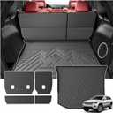 KUST Trunk Cargo Mat for Jeep Grand Cherokee 2011-2021, TPE Rubber Trunk Liner with Backrest Mat for Grand Cherokee Accessories All Weather Back Seat Protector Rear Cargo Liner Raised Edge