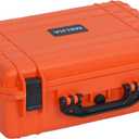 MEIJIA All Weather Portable IP67 Waterproof Protective Case, Hard Camera Case with customizable foam, Perfectly Protection of Camera, Drones,Pistols,Lens,Equipments,18.5 x14.06x6.93inches(Orange)