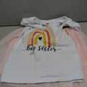 Big Sister Little Sister Matching Outfits Baby Girl Romper/Toddler Girl T-shirt Tops with Tutu Skirt Clothes Set (Pink, 120)