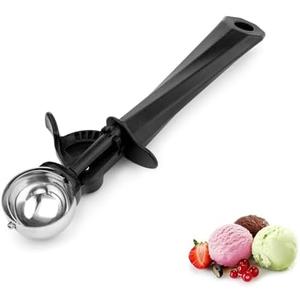 Ice Cream Scoop with Trigger, Medium 0.68 oz (20ml) Stainless Steel Scoop for Ice Cream, Sorbet, Melon, Cupcake Batter, Size #40 2 Pcs