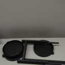 iDavosic.ly 3 Tier Folding Plant Stand Indoor Outdoor with Plastic Tray, Tiered Corner Flower Holder Shelf, Metal Orchid Display Rack for Patio Porch Living Room Garden Balcony, Modern Black