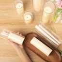 Shihanee Set of 12 Pillar Candles and Glass Cylinder Vases Assorted Sizes Cylinder Holders for Pillar Candles Home Table Centerpieces Wedding Party Decorations (Ivory)