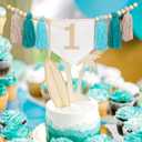 The Big One Highchair Banner - Sea Blue High Chair banner, Surf Beach First Birthday Decor Tassel, Under the Sea 1st Birthday High Chair Banner for Cake Smash, Photo Props
