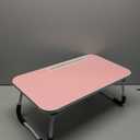 Foldable Lap Desk with Tablet Slot, Portable Laptop Desk for Bed, Lightweight Bed Table for Working Writing Reading Drawing Eating on Couch Floor, Pink (20.8"11.8")