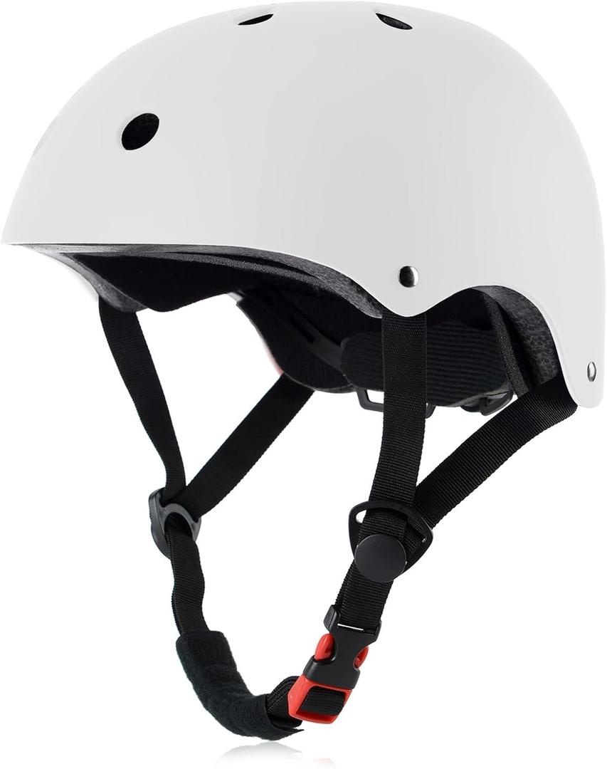 Skateboard Bike Helmet, Lightweight Adjustable, Multi-Sport for Bicycle Skate Scooter, 3 Sizes for Adult Youth & Kids, Size: Medium: 54-57 cm / 21.3"-22.4" 