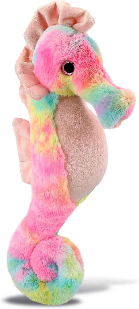 DolliBu Rainbow Seahorse Stuffed Animal - Super Soft Stuffed Animals for Girls and Boys, Adorable Stuffed Sea Creatures for Kids and Cute Sea Animals Cuddle Stuffed Animals for Adults - 15 Inches