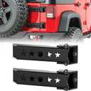 YZONA Heavy Duty Reinforced Tailgate Hinge Set Compatible with 2007-2018 Jeep Wrangler JK JKU Unlimited 2 PCS Steel Rear Door Hinges Tail Gate Hinge Bracket for 2/4 Door (Black)