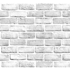 Yancorp 10ft White Gray Brick Wall Paper Peel and Stick Wallpaper Brick Vinyl Wrap,Self-Adhesive Paper Backsplash Kitchen Living Room (18" x 120")