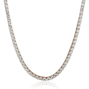 Amazon Essentials Platinum Plated Sterling Silver Tennis Necklace set with Round Cut Infinite Elements Cubic Zirconia (4 mm, Rose Gold)