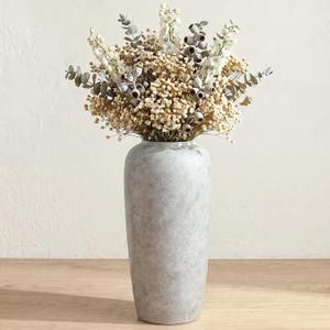 Ceramic Vase Home Decor, Vintage Vase, Wide Mouth Farmhouse vase (22”h-Vintage Grey)