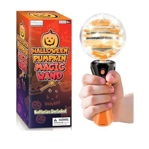 ArtCreativity Light Up Halloween Pumpkin Magic Wand Toy, Jack-O-Lantern Light Up Toys For Kids, with Light Up & Spinning Effects, Halloween Costume Prop and Gift for Kids, Unique Halloween Party Favor