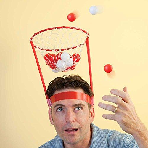 Bits and Pieces - Hilarious Basket Head - Portable Basketball Hoop - Mini Basketball Hoop for Home or Office Missing 3 balls