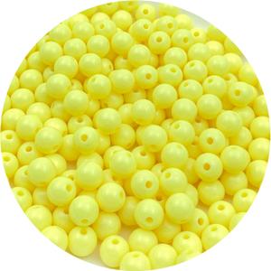 200Pcs 10MM Acrylic Round Pastel Beads Candy Color Spacer Beads Plastic Resin Beads for Necklace and Bracelet Making Crafting Supplies(318 - Light Yellow)