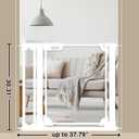 WAOWAO Clear Baby Gate for Stairs Modern Design Acrylic Auto Close Pet Gate, 29.52-37.79" Wide Safety Baby Gate for Doorways,White Clear Dog Gates Indoor, Hallways,Kitchen