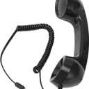 Retro Phone Handset, 3.5mm Cell Phone Receiver, Radiation Proof, HandheldCell Phone Telephone Handset for Mobile Phones Computers (Black)