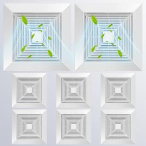Exhaust Bathroom Fan Cover Bathroom Ceiling Grille with Springs Plastic Replacement Vent Fan Fits Models 663 670 671 675 688 689 Ventilation Plastic Cover White(8 Pcs,12 x 12'') (12 x 12'')