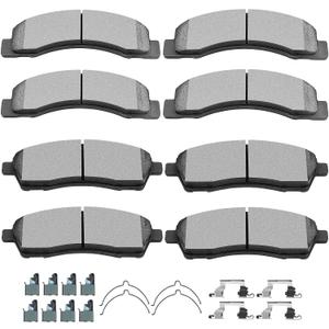 SCITOO Ceramic Brake Pads Kits, 8pcs Brakes Pads Set fit for 2000-2005 for Ford Excursion,1999-2004 for Ford for F-250 Super Duty,1999-2004 for Ford for F-350 Super Duty