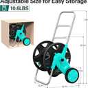 Portable Garden Hose Reel Cart, Hold Up to 100-120 Ft of 5/8 Inch Hose,Metal Garden Water Pipe Holders Mobile Tools with 2 Wheels for Outside Hose Storage