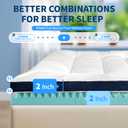 4 Inch Dual Layer Memory Foam Mattress Topper Full Size - 2 Inch 1000GSM Soft Pillow Top Mattress Pad & 2 Inch 5-Zone Egg Crate Cooling Gel Memory Foam for Back Pain (Twin XL,39"x80")