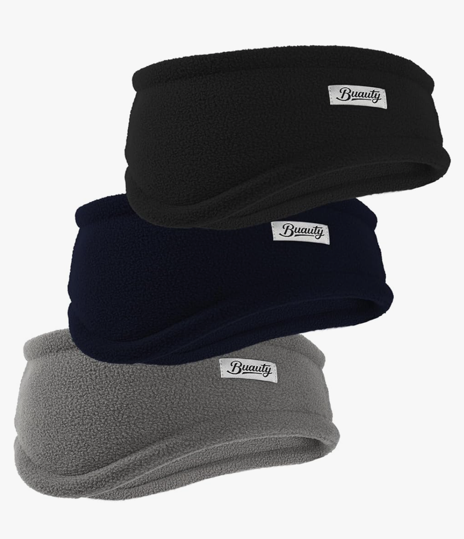 Buauty 3 Pcs Ear Warmer Muffs Headbands for Men Women, Winter Earmuffs Ear Covers for Cold Weather Running Cycling